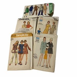 Set of 5 Vintage Sewing Patterns